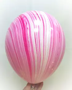 Шар агат бело-розовый
