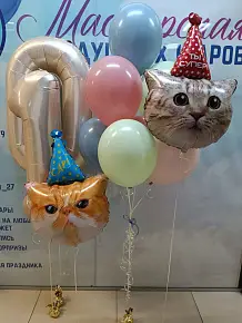 набор котики, цифры, фонтан