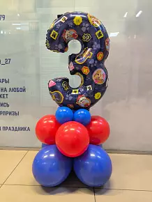 Цифра №3 на стойке (щенячий патруль)